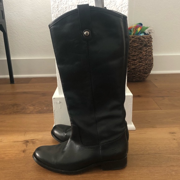 Frye Melissa Pull On Boots in Black - Picture 4 of 8